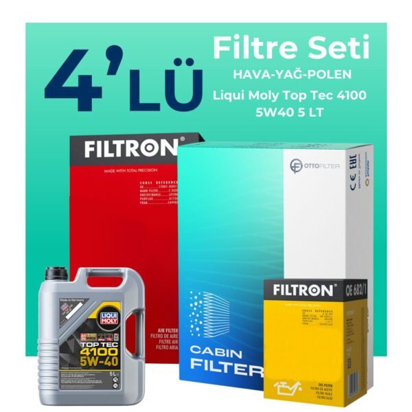 Filtron Nissan Note 1.6 Filtre Bakım Seti Liqui Moly Motor Yağlı (2006-2012) 4 Lü