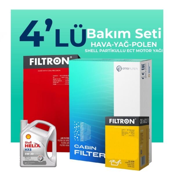 Filtron Opel Grandland 1.5 Dizel Filtre Bakım Seti Shell Motor Yağlı (2018-2024) 4 Lü