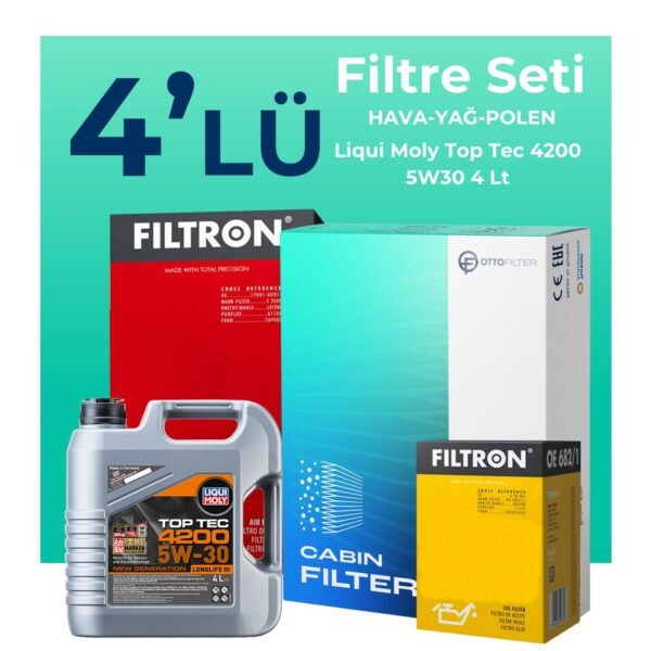 Filtron Opel Meriva 1.3 Dizel Filtre Bakım Seti Liqui Moly Motor Yağlı (2011-2013) 4 Lü