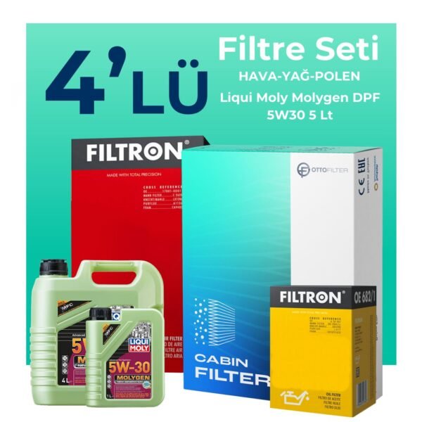 Filtron Opel Vectra 1.9 Dizel Filtre Bakım Seti Liqui Moly Motor Yağlı (2005-2009) 4 Lü