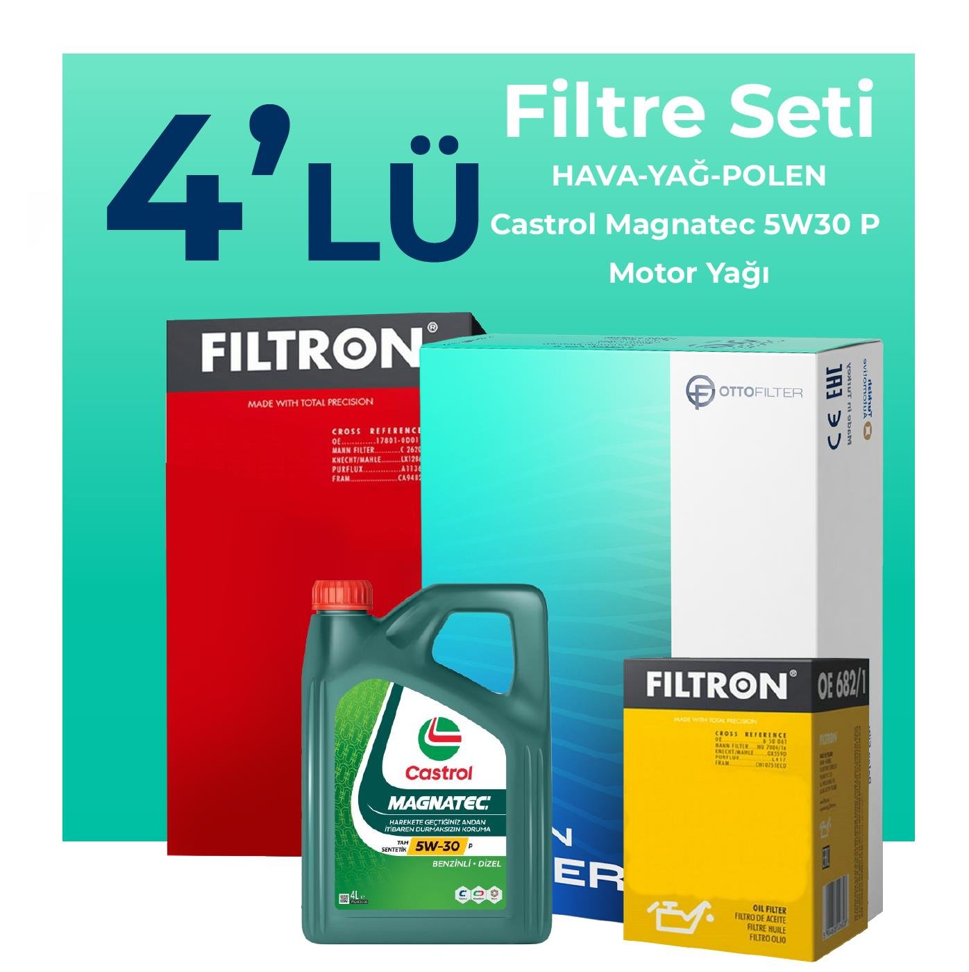 filtron-peugeot-208-1-5-dizel-filtre-bakim-seti-castrol-motor-yagli-2019-2024-4-lu-109854 Filtron Peugeot 208 1.5 Dizel Filtre Bakım Seti Castrol Motor Yağlı (2019-2024) 4 Lü - Görsel 1