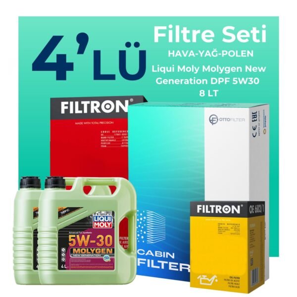 Filtron Range Rover Vogue 4.4 Benzin Filtre Bakım Seti Liqui Moly Motor Yağlı (2006-2012) 4 Lü