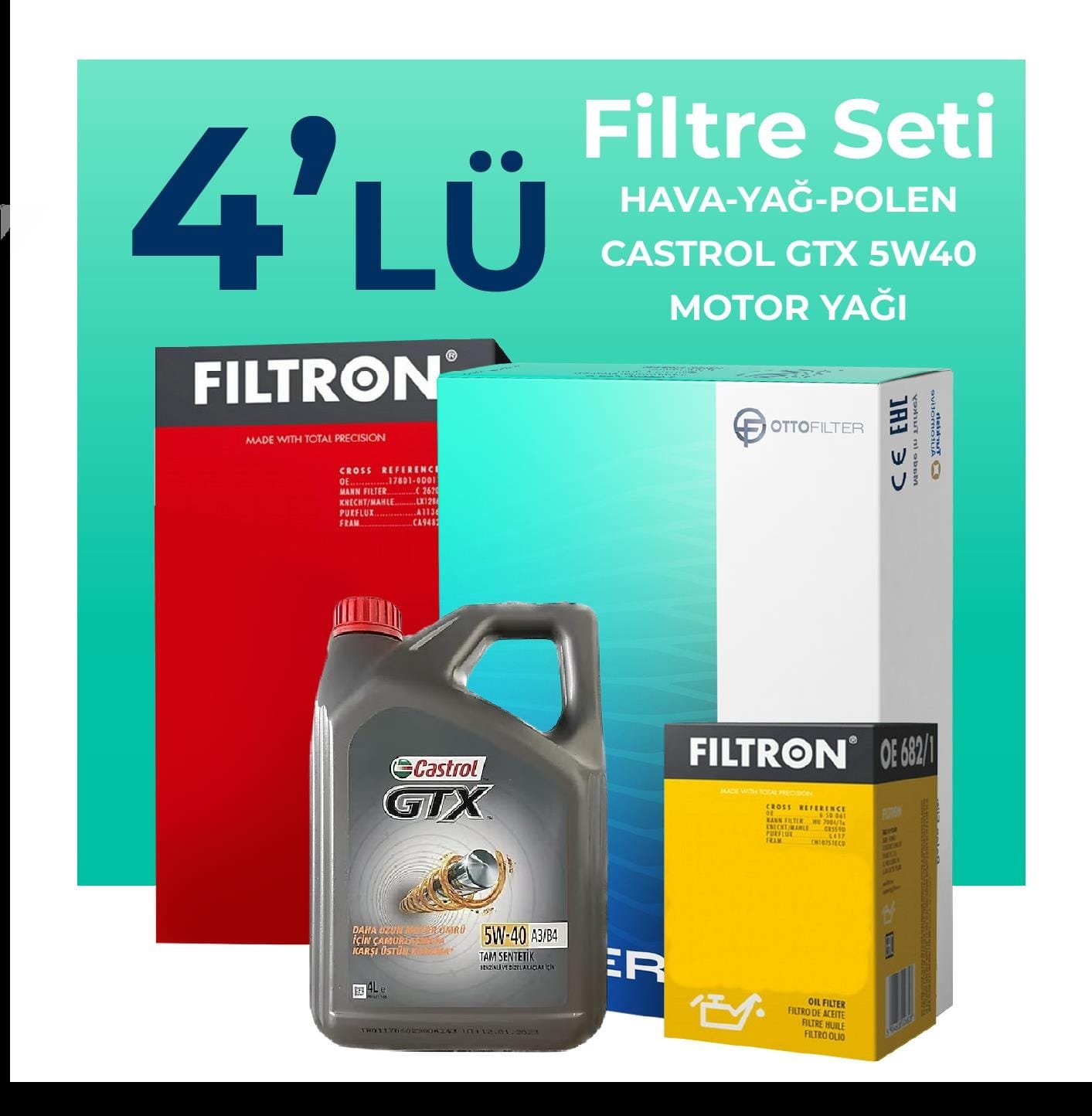 filtron-renault-clio-0-9-benzin-tce-filtre-bakim-seti-castrol-motor-yagli-2014-2021-4-lu-58485 Filtron Renault Clio 0.9 Benzin TCe Filtre Bakım Seti Castrol Motor Yağlı (2014-2021) 4 Lü - Görsel 1
