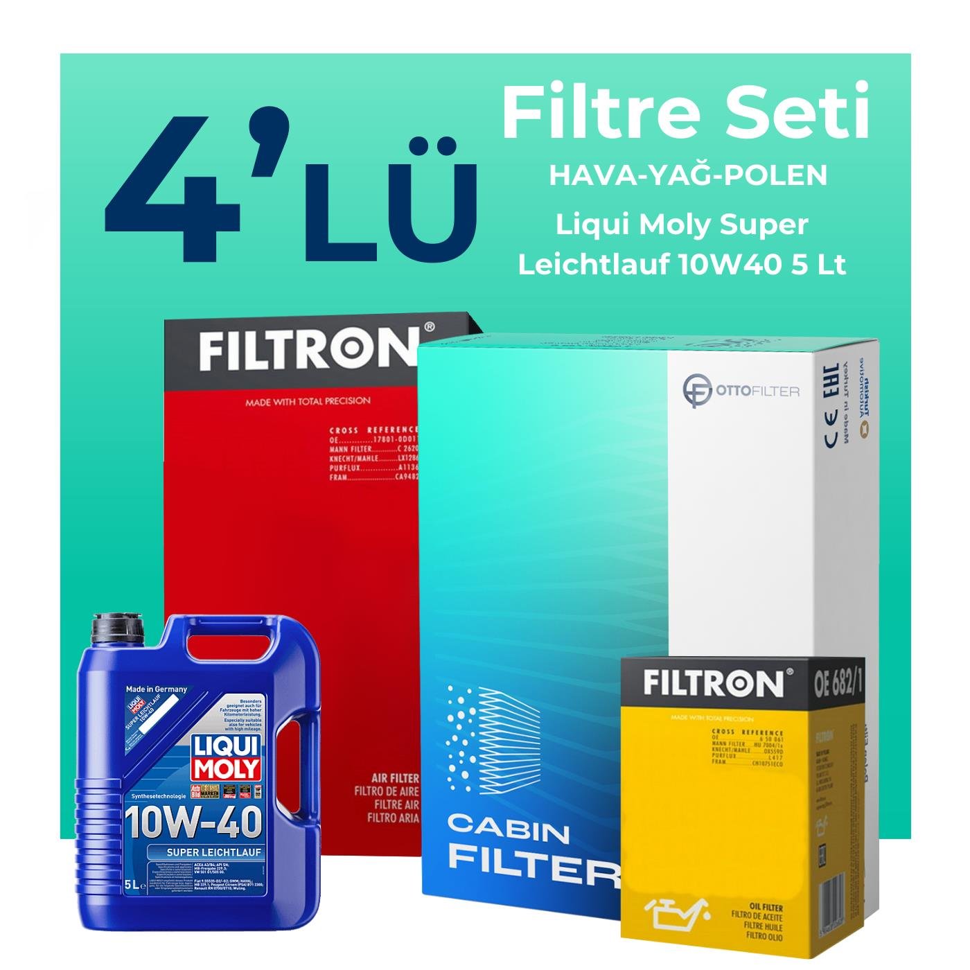 filtron-renault-megane-2-1-4-benzinli-filtre-bakim-seti-liqui-moly-motor-yagli-2002-2010-4-lu-128449 Filtron Renault Megane 2 1.4 Benzinli Filtre Bakım Seti Liqui Moly Motor Yağlı (2002-2010) 4 Lü - Görsel 1