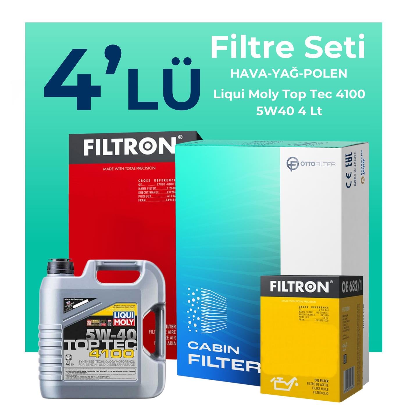 filtron-renault-symbol-1-2-benzin-filtre-bakim-seti-liqui-moly-motor-yagli-2009-2013-4-lu-122140 Filtron Renault Symbol 1.2 Benzin Filtre Bakım Seti Liqui Moly Motor Yağlı (2009-2013) 4 Lü - Görsel 1