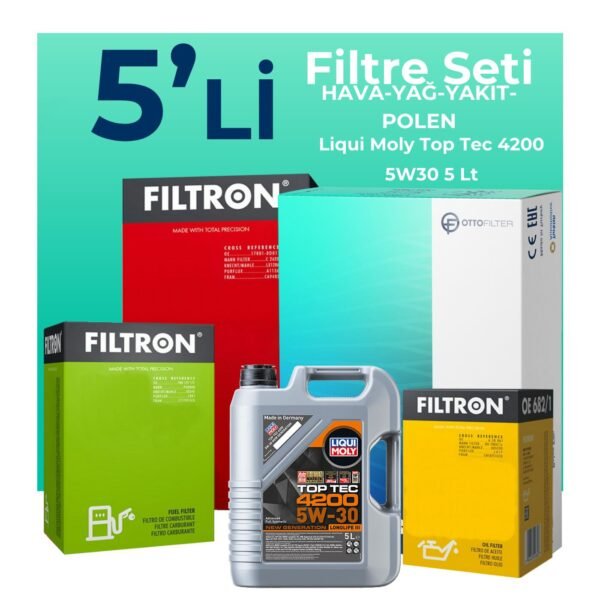 Filtron Seat İbiza 1.6 Dizel Filtre Bakım Seti Liqui Moly Motor Yağlı (2010-2015) 5 Li