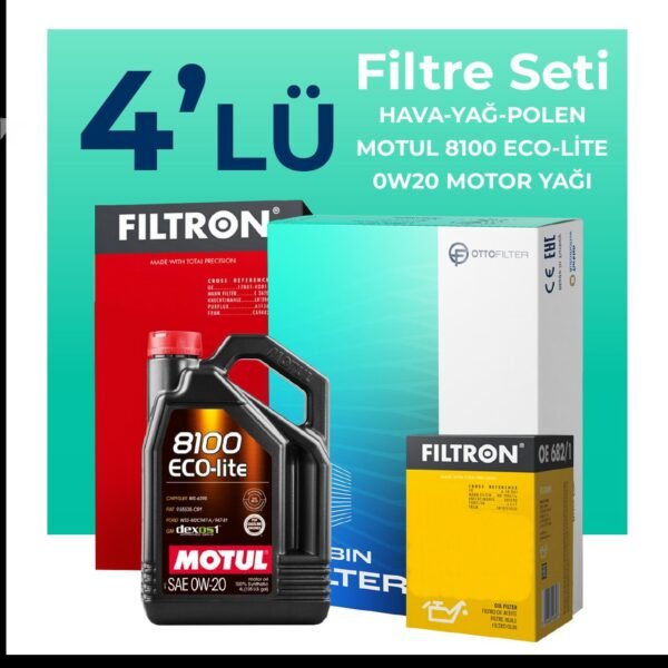 Filtron Skoda Kamiq 1.0 TSi 115 HP Filtre Bakım Seti Motul Motor Yağlı (2020-2024) 4 Lü