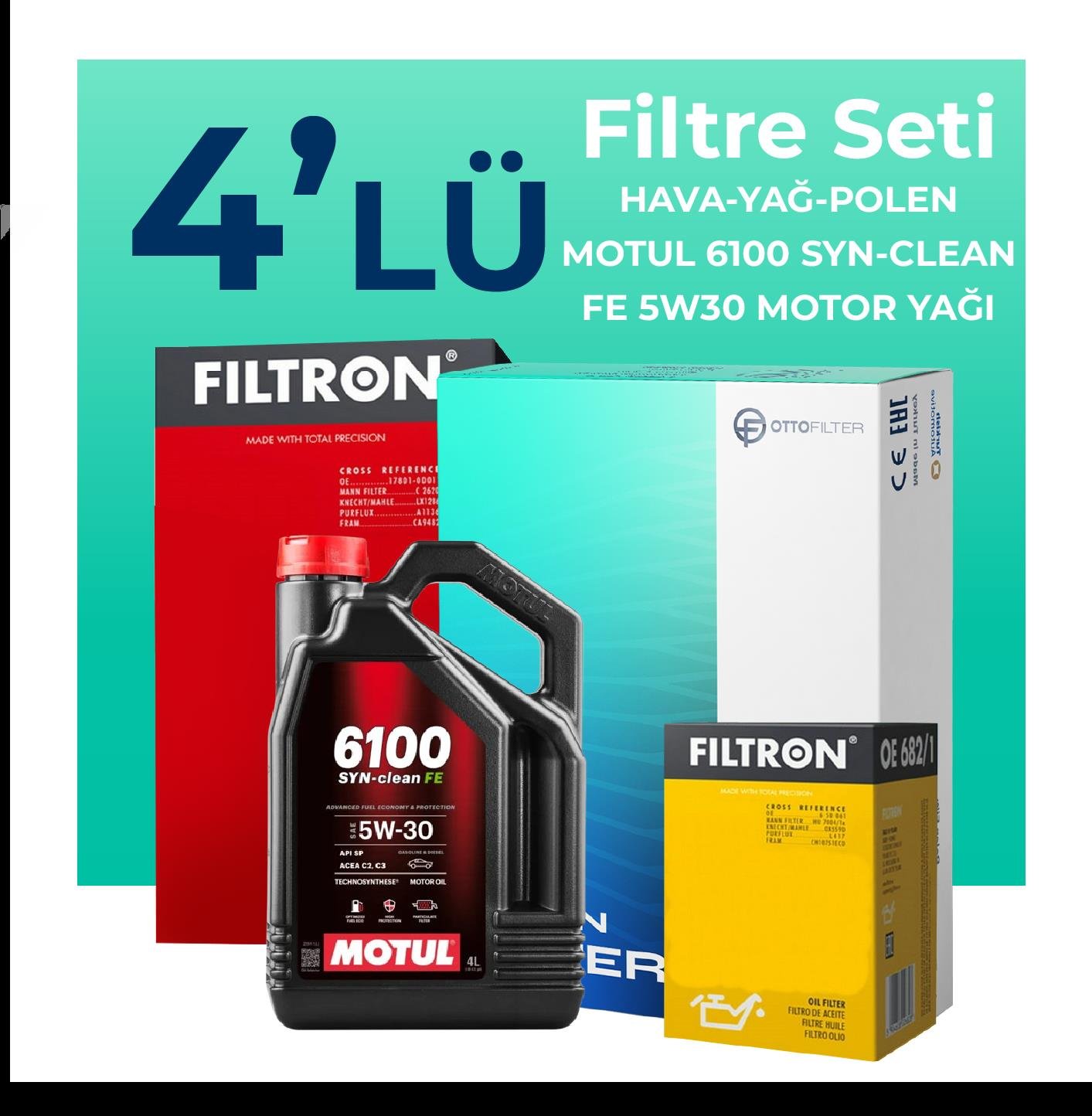 filtron-skoda-roomster-1-6-dizel-filtre-bakim-seti-motul-motor-yagli-2010-2015-4-lu-66706 Filtron Skoda Roomster 1.6 Dizel Filtre Bakım Seti Motul Motor Yağlı (2010-2015) 4 Lü - Görsel 1
