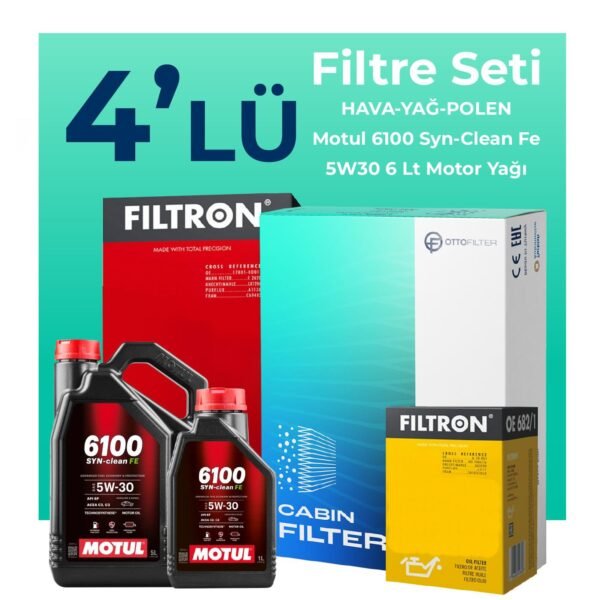Filtron Volkswagen Transporter T6 2.0 Dizel Filtre Bakım Seti Motul Motor Yağlı (2015-2023) 4 Lü