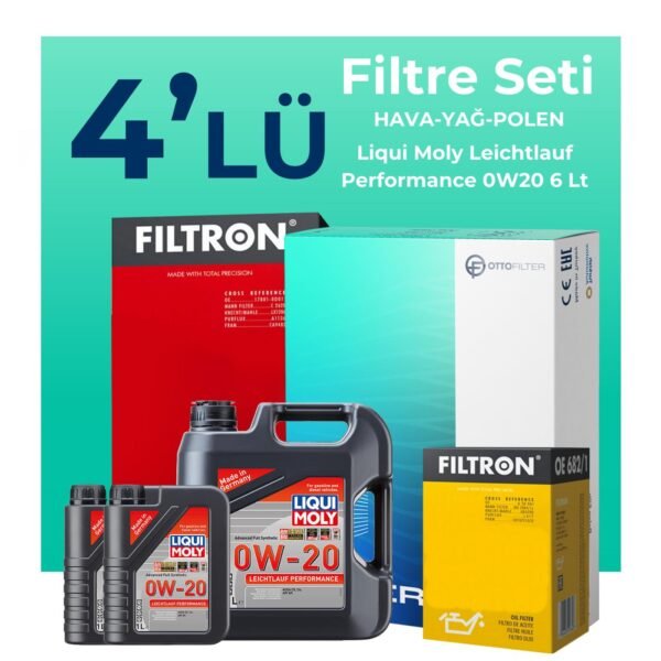 Filtron Volvo S60 2.0 B5 Filtre Bakım Seti Liqui Moly Motor Yağlı (2019-2024) 4 Lü