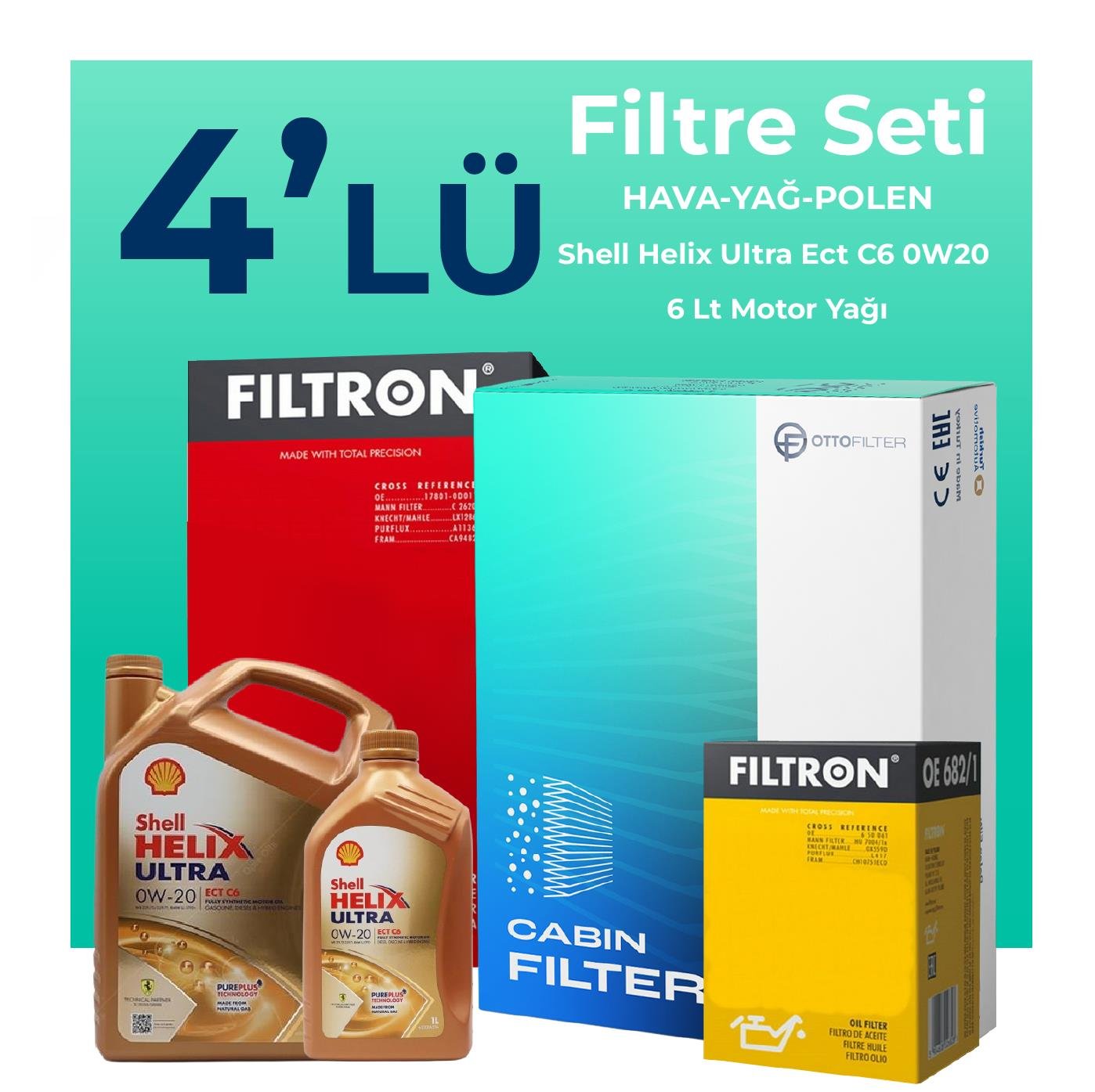 filtron-volvo-xc90-2-0-dizel-b5-filtre-bakim-seti-shell-motor-yagli-2019-2024-4-lu-109377 Filtron Volvo XC90 2.0 Dizel B5 Filtre Bakım Seti Shell Motor Yağlı (2019-2024) 4 Lü - Görsel 1