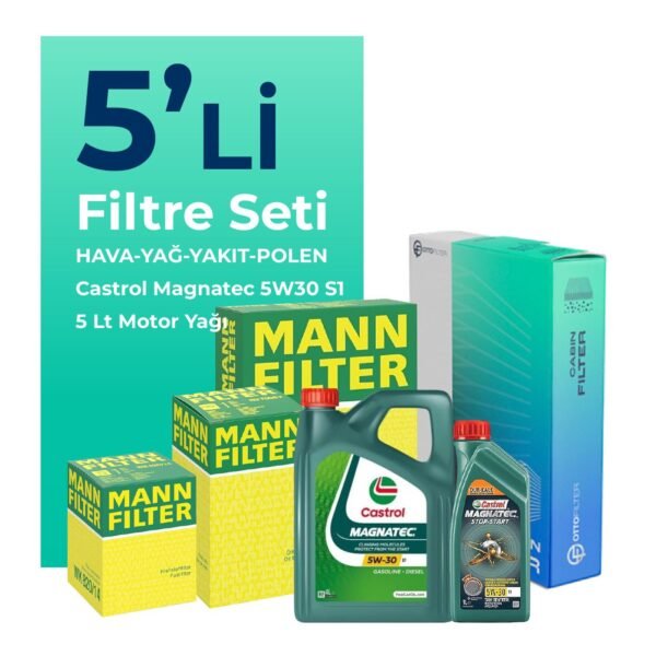 MANN Alfa Giulietta 1.6 Dizel 120 HP Filtre Bakım Seti Castrol Motor Yağlı (2015-2020) 5 Li