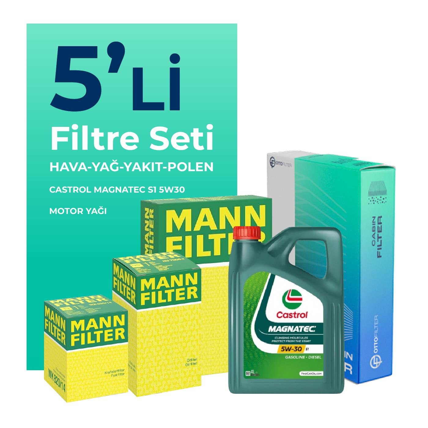mann-alfa-mito-1-3-dizel-filtre-bakim-seti-castrol-motor-yagli-2009-2018-5-li-61012 MANN Alfa Mito 1.3 Dizel Filtre Bakım Seti Castrol Motor Yağlı (2009-2018) 5 Li - Görsel 1