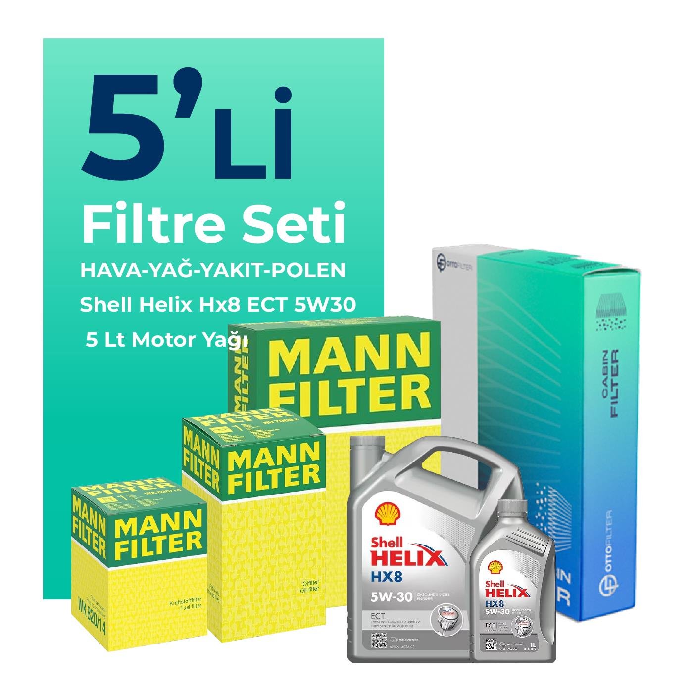mann-audi-q2-30-dizel-filtre-bakim-seti-shell-motor-yagli-2018-2021-5-li-106056 MANN Audi Q2 30 Dizel Filtre Bakım Seti Shell Motor Yağlı (2018-2021) 5 Li - Görsel 1