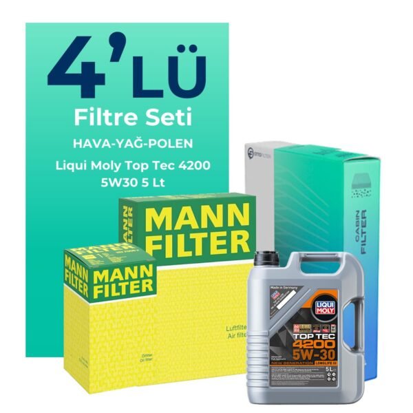 MANN BMW 3.18 i Filtre Bakım Seti Liqui Moly Motor Yağlı (2007-2011) 4 Lü