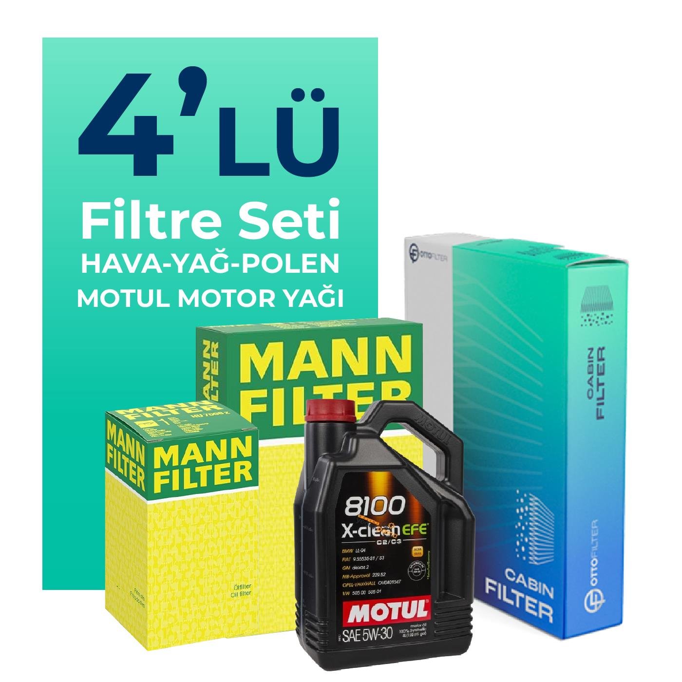 mann-bmw-z4-2-3i-sdrive-204-hp-filtre-bakim-seti-motul-motor-yagli-2009-2012-4-lu-75474 MANN BMW Z4 2.3i sDrive 204 HP Filtre Bakım Seti Motul Motor Yağlı (2009-2012) 4 Lü - Görsel 1