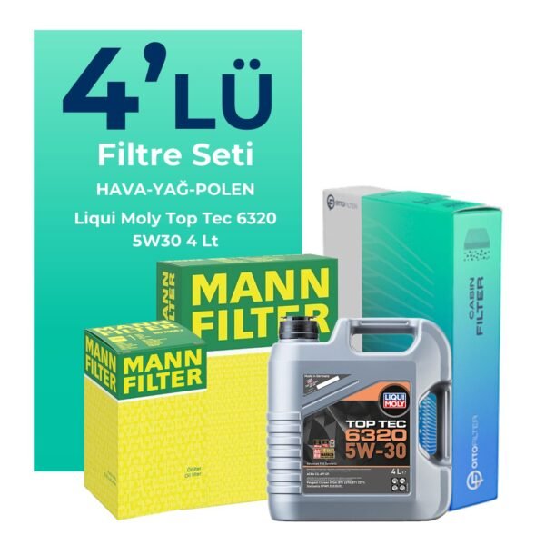 MANN Citroen Berlingo 1.5 Dizel Filtre Bakım Seti Liqui Moly Motor Yağlı (2018-2024) 4 Lü