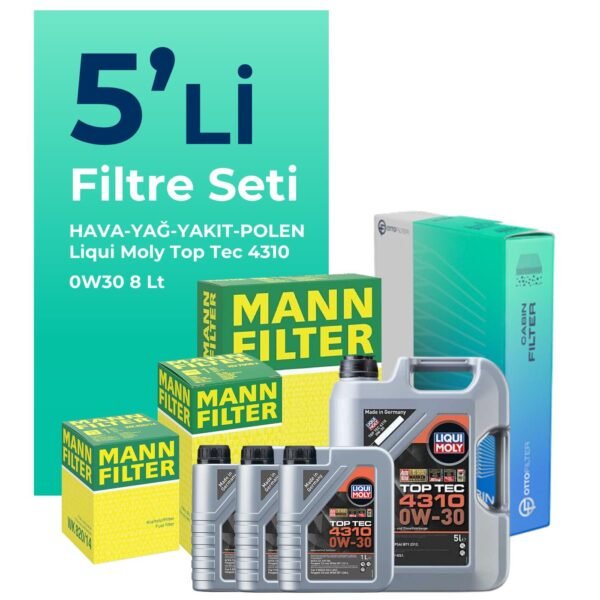 MANN Citroen Jumper 2.2 BlueHDi Dizel Filtre Bakım Seti Liqui Moly Motor Yağlı (2019-2024) 5 Li