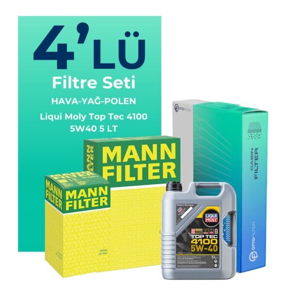 MANN Dacia Duster 1.6 Benzinli Filtre Bakım Seti Liqui Moly Motor Yağlı (2018-2022) 4 Lü