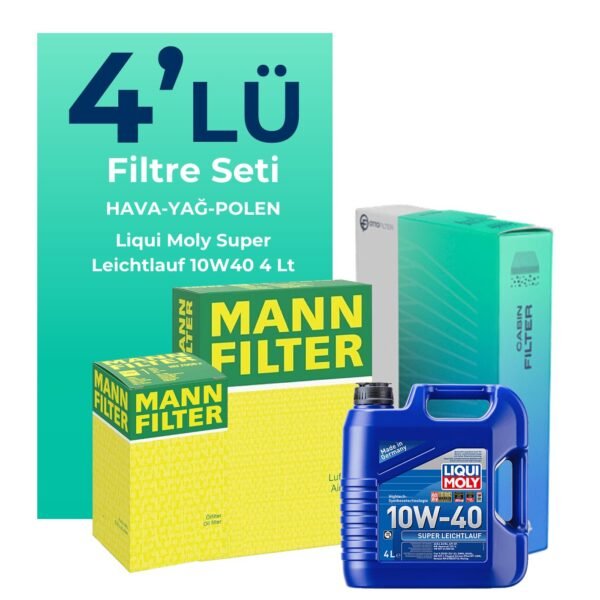 MANN Fiat Albea 1.2 Benzinli Filtre Bakım Seti Liqui Moly Motor Yağlı (2002-2008) 4 Lü