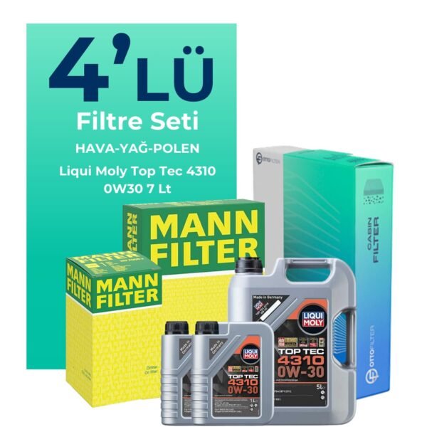 MANN Fiat Ducato 2.3 Dizel Filtre Bakım Seti Liqui Moly Motor Yağlı (2019-2023) 4 Lü