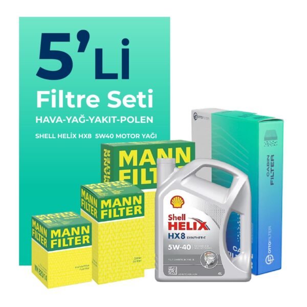 MANN Fiat Idea 1.3 Dizel Filtre Bakım Seti Shell Motor Yağlı (2004-2010) 5 Li