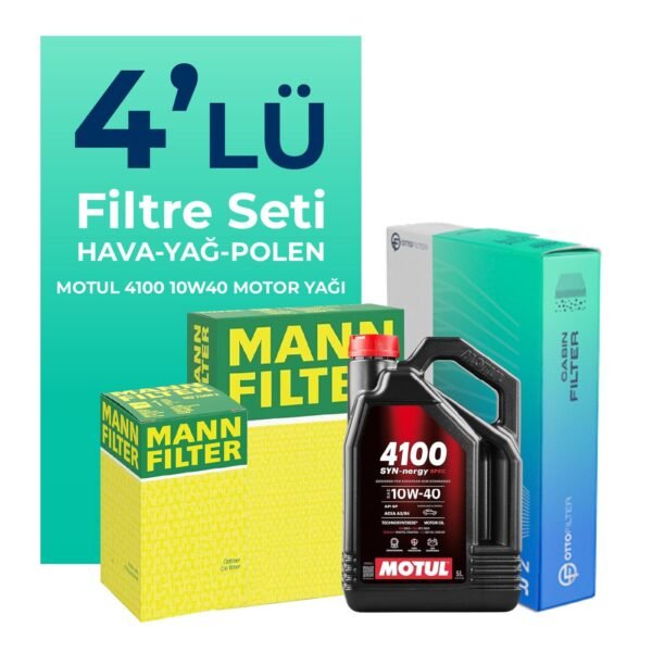 MANN Fiat Panda 1.2 Benzinli Filtre Bakım Seti Motul Motor Yağlı (2004-2010) 4 Lü