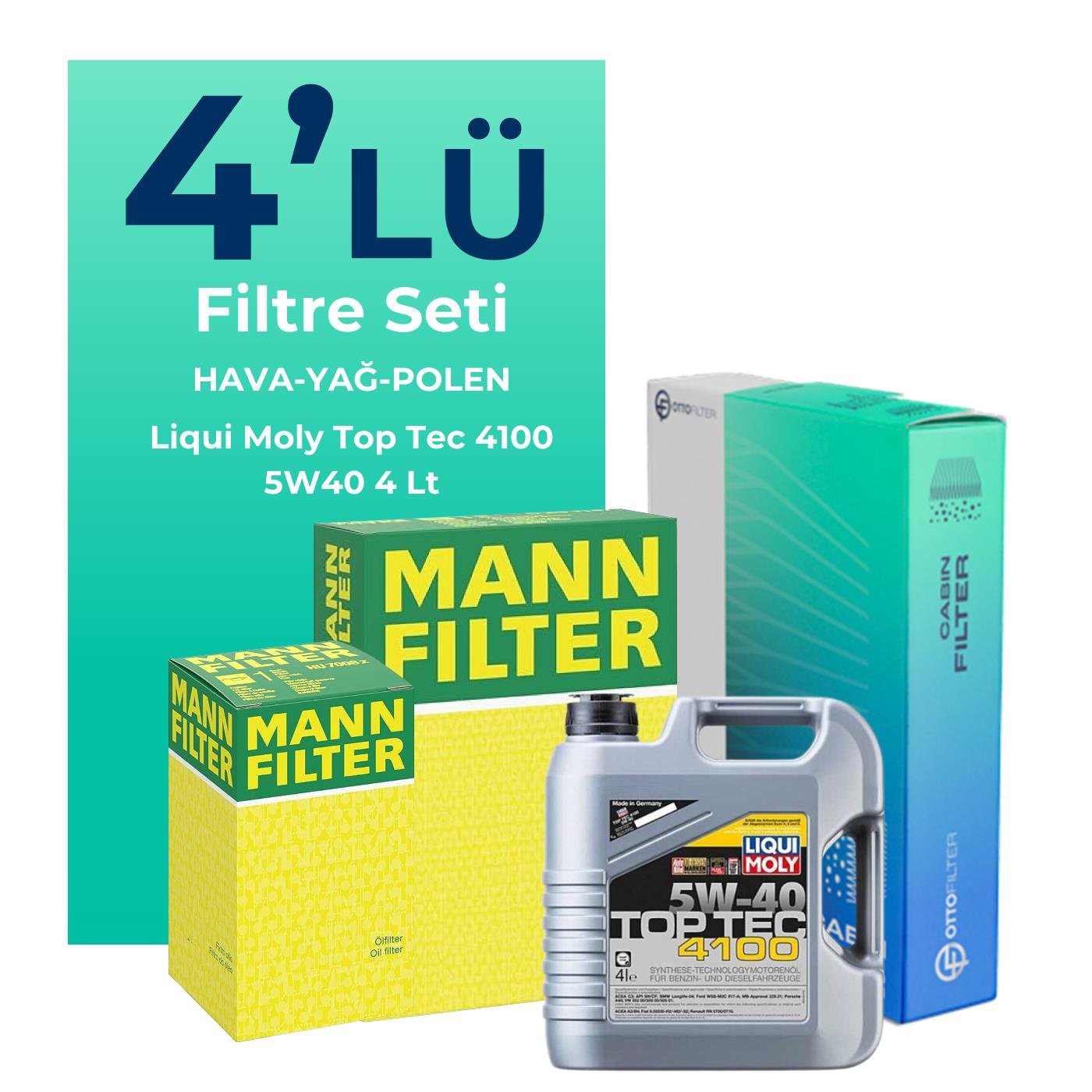 mann-fiat-punto-1-2-benzinli-filtre-bakim-seti-liqui-moly-motor-yagli-2012-2017-4-lu-122175 MANN Fiat Punto 1.2 Benzinli Filtre Bakım Seti Liqui Moly Motor Yağlı (2012-2017) 4 Lü - Görsel 1