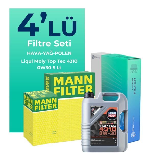 MANN Ford C-MAX 1.5 Dizel Filtre Bakım Seti Liqui Moly Motor Yağlı (2015-2019) 4 Lü