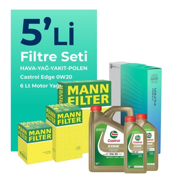 MANN Ford Focus 1.5 Dizel Manuel Filtre Bakım Seti Castrol Motor Yağlı (2018-2024) 5 Li