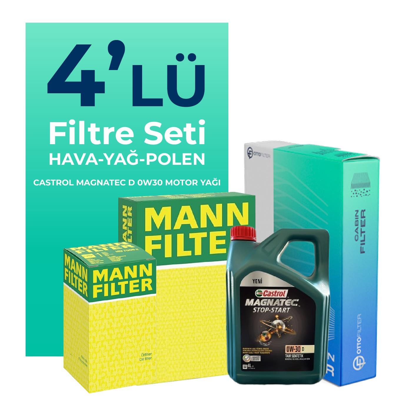mann-ford-kuga-1-5-dizel-filtre-bakim-seti-castrol-motor-yagli-2017-2019-4-lu-59259 MANN Ford Kuga 1.5 Dizel Filtre Bakım Seti Castrol Motor Yağlı (2017-2019) 4 Lü - Görsel 1
