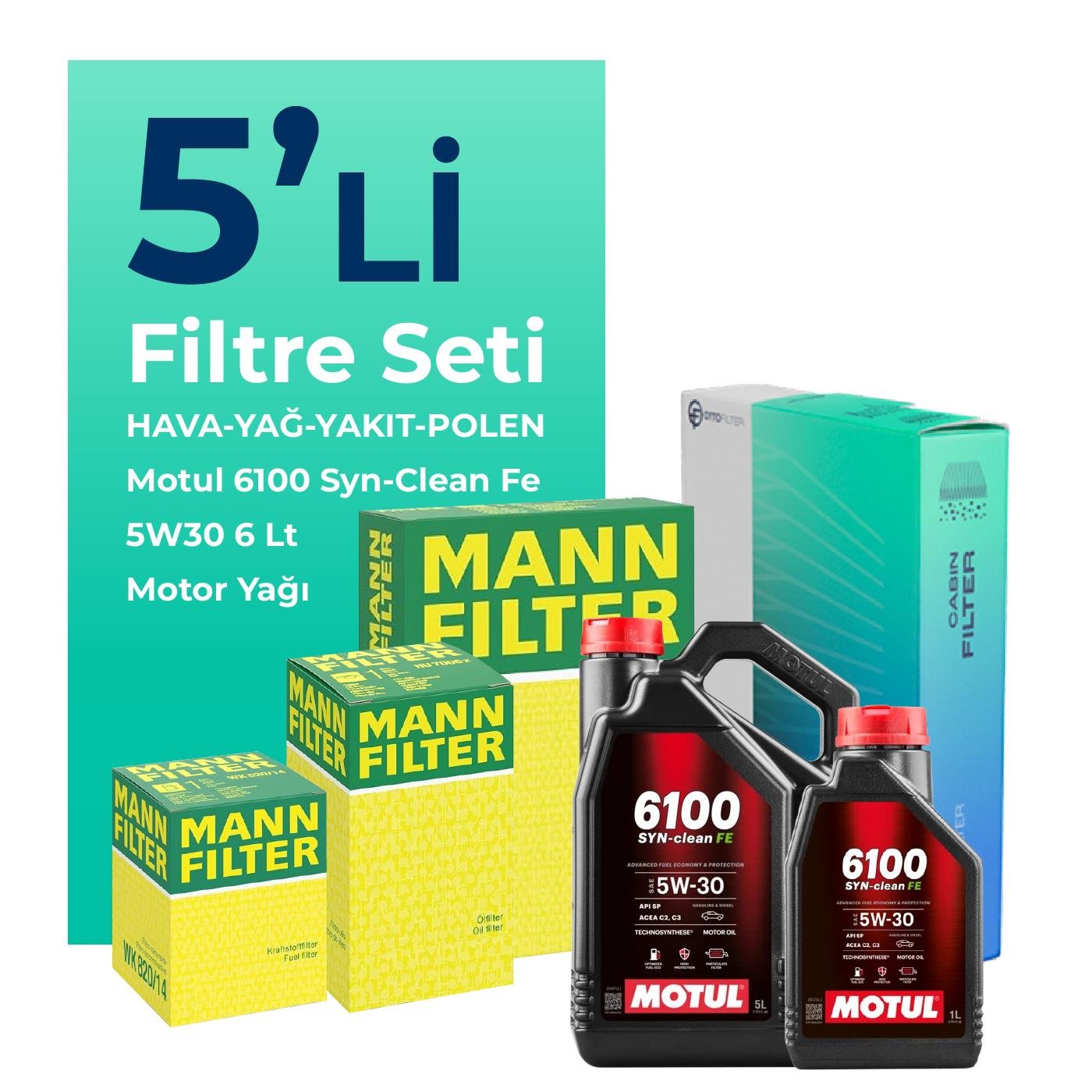 mann-ford-mondeo-2-0-dizel-filtre-bakim-seti-motul-motor-yagli-2002-2008-5-li-108502 MANN Ford Mondeo 2.0 Dizel Filtre Bakım Seti Motul Motor Yağlı (2002-2008) 5 Li - Görsel 1