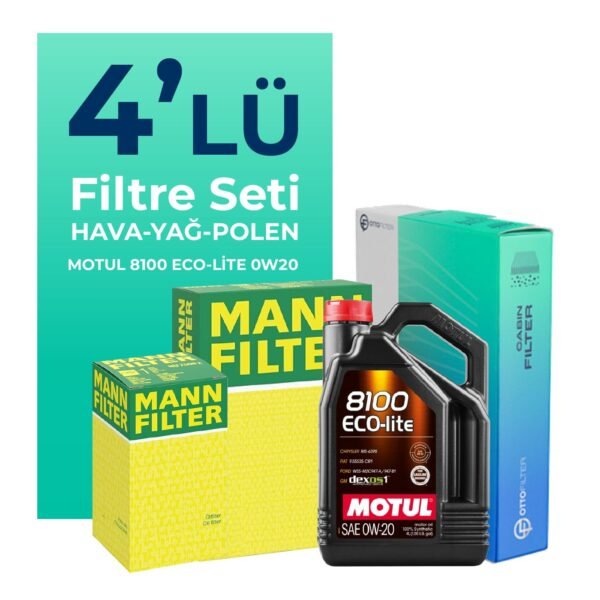 MANN Honda Civic 1.6 Benzin Fb7 Filtre Bakım Seti Motul Motor Yağlı (2012-2017) 4 Lü