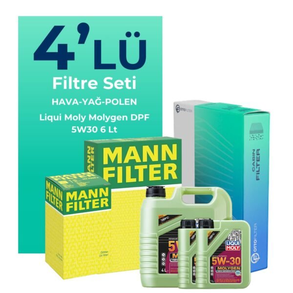 MANN Jaguar XF 3.0 Benzinli Filtre Bakım Seti Liqui Moly Motor Yağlı (2007-2015) 4 Lü