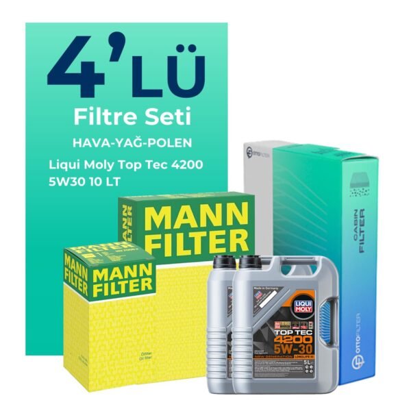 MANN Jeep Grand Cherokee 3.0 Dizel Filtre Bakım Seti Liqui Moly Motor Yağlı (2005-2011) 4 Lü