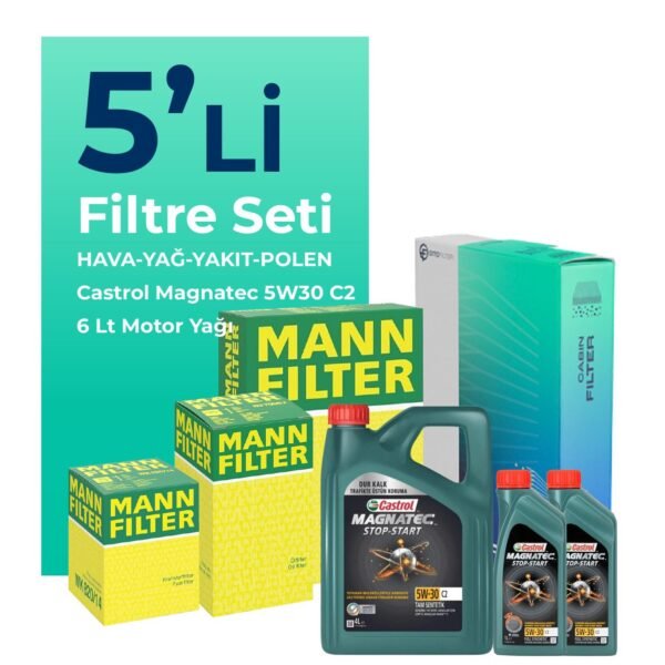 MANN Kia Sorento 2.0 Dizel Filtre Bakım Seti Castrol Motor Yağlı (2015-2020) 5 Li