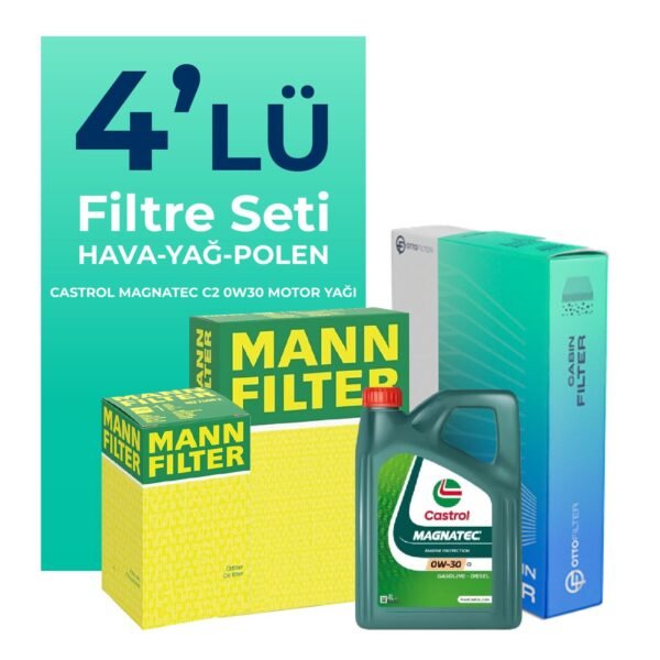 MANN Land Rover Evoque 2.0 Dizel Filtre Bakım Seti Castrol Motor Yağlı (2014-2020) 4 Lü