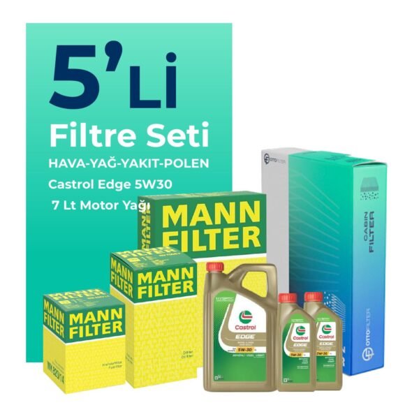 MANN Mercedes C200 Dizel Filtre Bakım Seti Castrol Motor Yağlı (2018-2021) 5 Li
