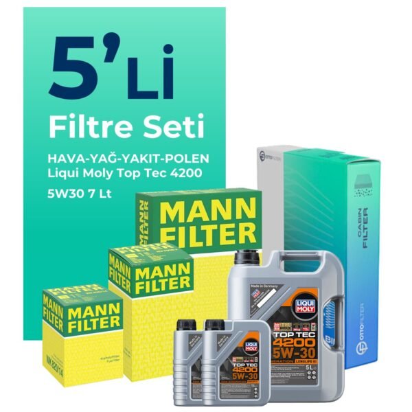 MANN Mercedes C200 Dizel Filtre Bakım Seti Liqui Moly Motor Yağlı (2014-2018) 5 Li