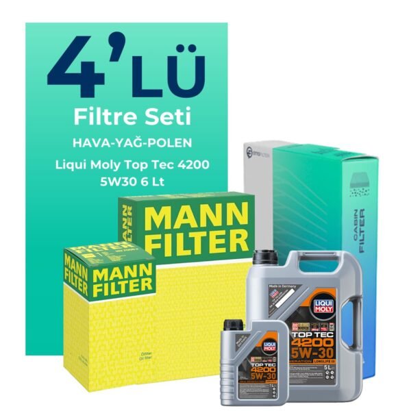 MANN Mercedes C250 Benzin Filtre Bakım Seti Liqui Moly Motor Yağlı (2010-2014) 4 Lü