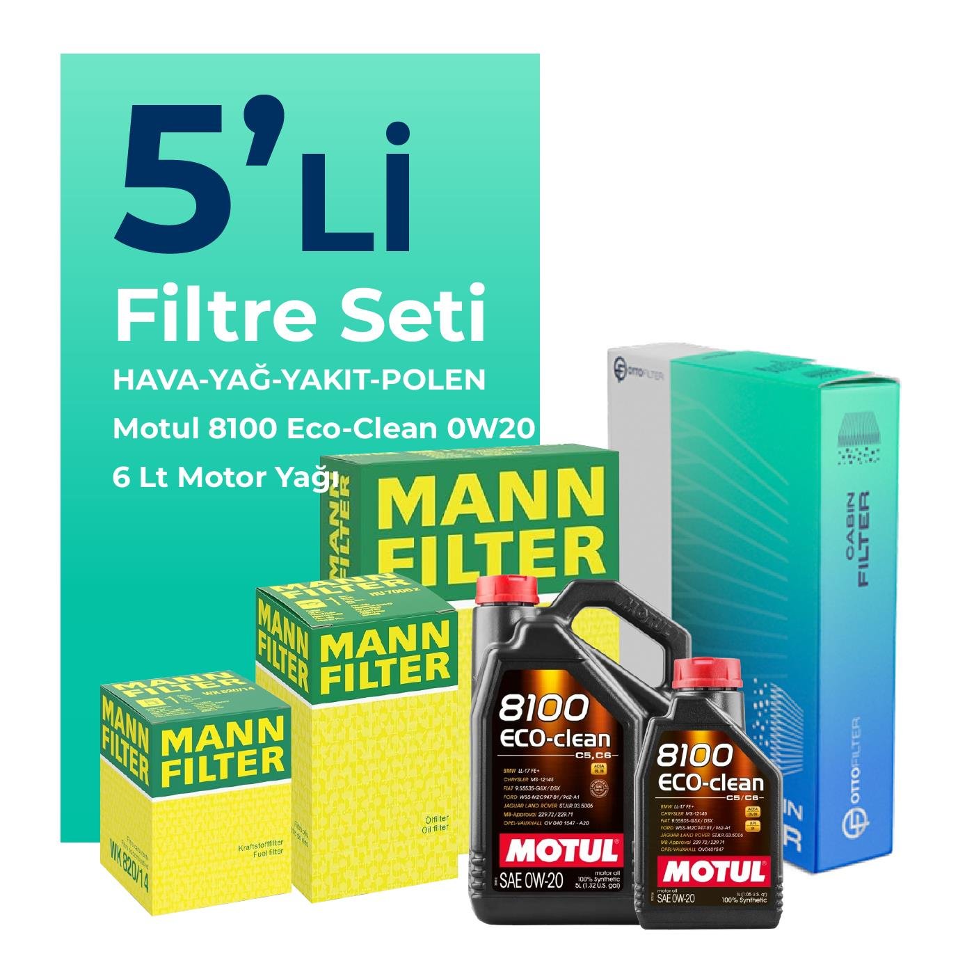 mann-mercedes-e220-dizel-filtre-bakim-seti-motul-motor-yagli-2023-2025-5-li-109302 MANN Mercedes E220 Dizel Filtre Bakım Seti Motul Motor Yağlı (2023-2025) 5 Li - Görsel 1