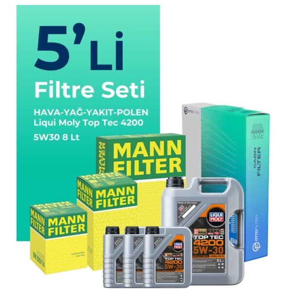 MANN Mercedes ML350 Dizel Filtre Bakım Seti Liqui Moly Motor Yağlı (2011-2015) 5 Li