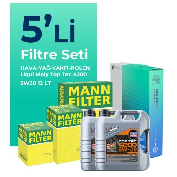 MANN Mercedes Sprinter 313 Dizel Filtre Bakım Seti Liqui Moly Motor Yağlı (2011-2016) 5 Li