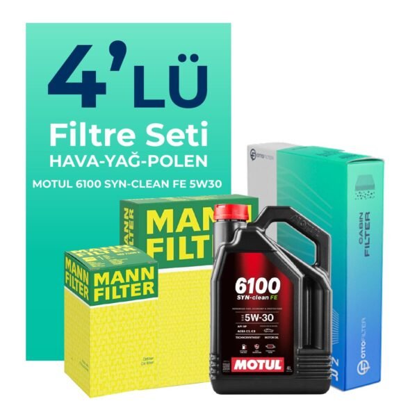 MANN Nissan Note 1.5 Dizel Filtre Bakım Seti Motul Motor Yağlı (2008-2012) 4 Lü