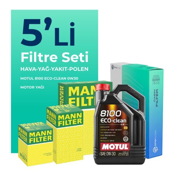 MANN Peugeot Rifter 1.6 BlueHDi Dizel Filtre Bakım Seti Motul Motor Yağlı (2018-2020) 5 Li