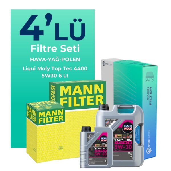 MANN Renault Megane 1.6 Dizel Filtre Bakım Seti Liqui Moly Motor Yağlı (2016-2018) 4 Lü