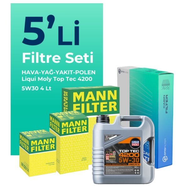 MANN Seat İbiza 1.4 Dizel Filtre Bakım Seti Liqui Moly Motor Yağlı (2003-2006) 5 Li