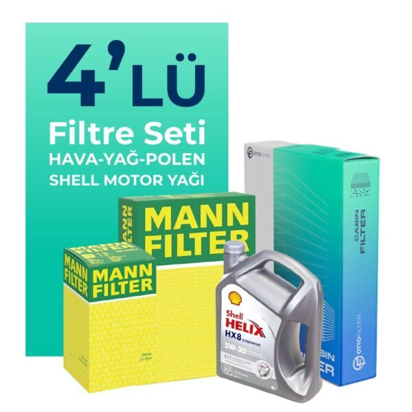 MANN Toyota Corolla 1.33 Benzin Filtre Bakım Seti Shell Motor Yağlı (2006-2013) 4 Lü