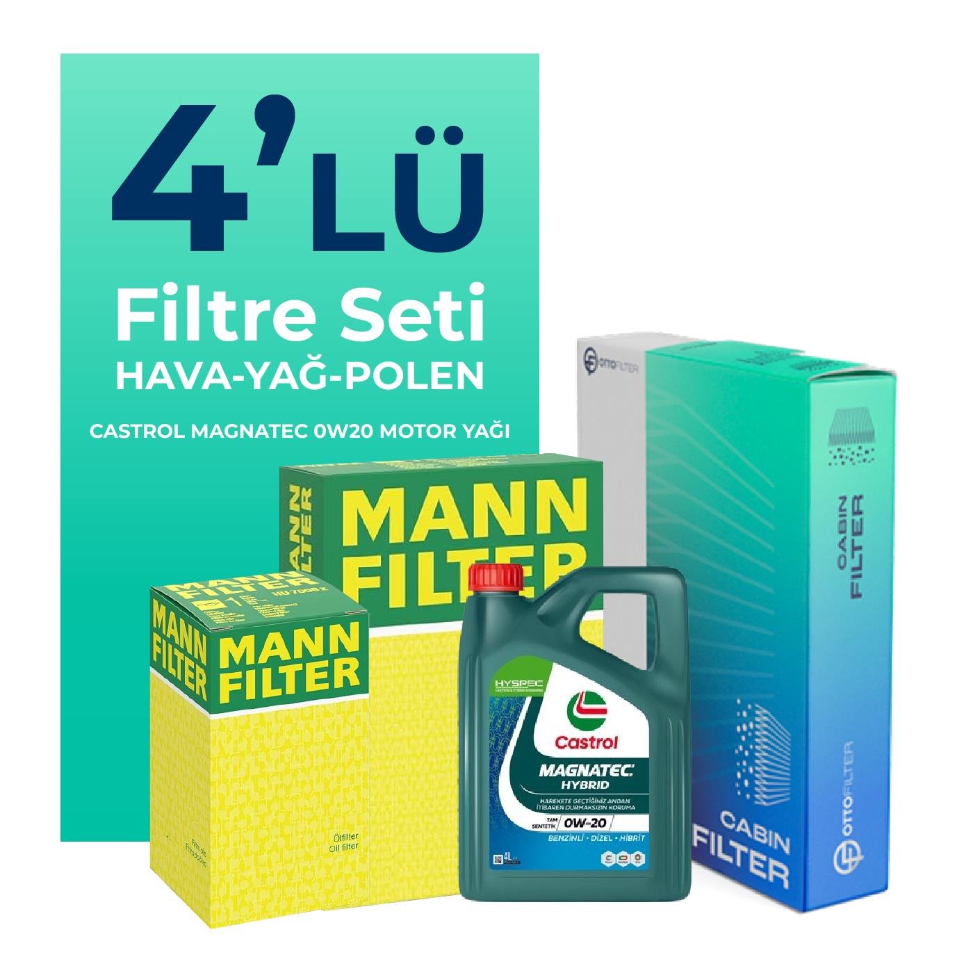 mann-volkswagen-t-cross-1-0-tsi-filtre-bakim-seti-castrol-motor-yagli-2020-2024-4-lu-67971 MANN Volkswagen T-Cross 1.0 TSi Filtre Bakım Seti Castrol Motor Yağlı (2020-2024) 4 Lü - Görsel 1