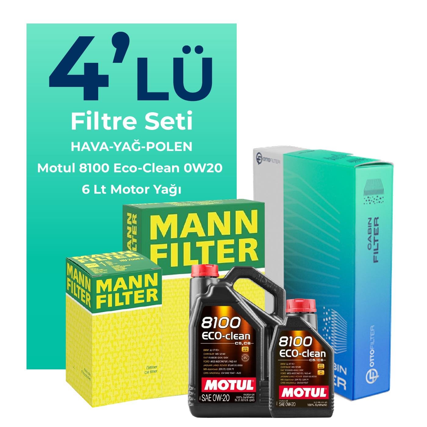 mann-volvo-xc60-2-0-dizel-filtre-bakim-seti-motul-motor-yagli-2013-2017-4-lu-109290 MANN Volvo XC60 2.0 Dizel Filtre Bakım Seti Motul Motor Yağlı (2013-2017) 4 Lü - Görsel 1